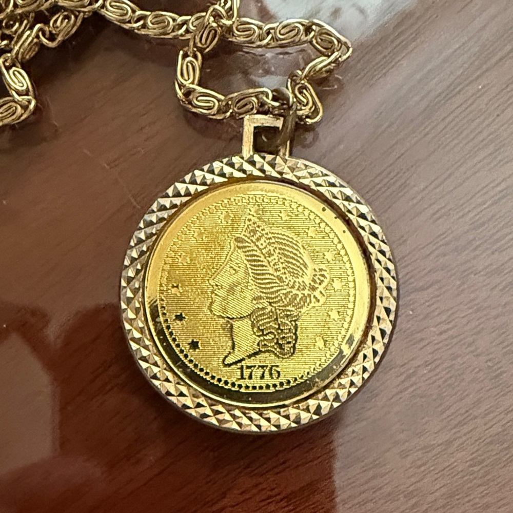 Gold Coin Pendant Necklace